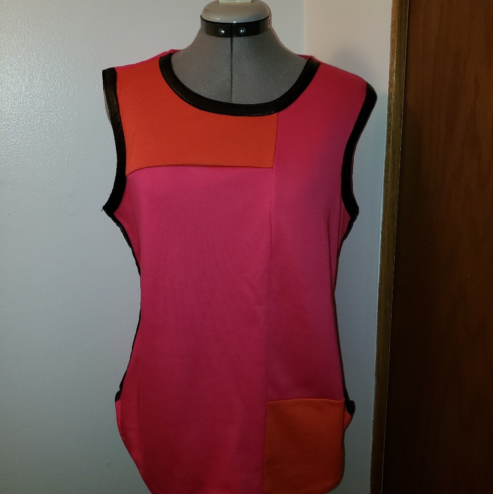 3 For $12 - Faux Leather Trimmed Shirt